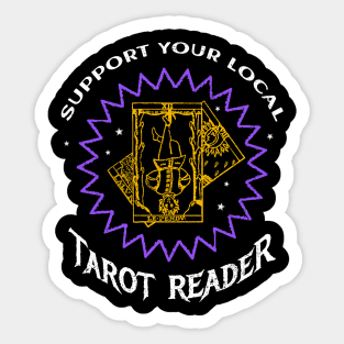 Support Your Local Tarot Card Reader (purple) Sticker